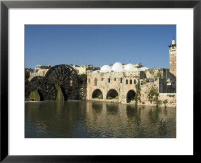 Mosque And Water Wheels On The Orontes River, Hama, Syria, Middle East by Christian Kober Pricing Limited Edition Print image