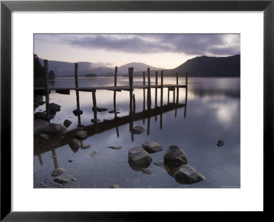 Tranquil Landscape And Pier, Derwent Water, Lake District, Cumbria, England by Peter Adams Pricing Limited Edition Print image