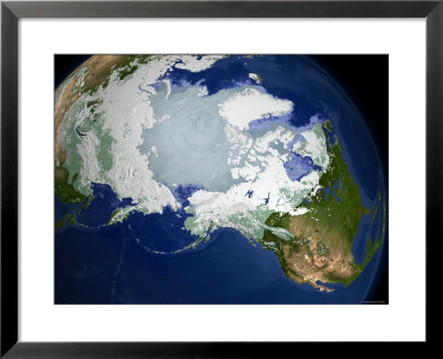 Permafrost, Snow Cover, And Sea Ice Surface Temperature Over The Arctic Region by Stocktrek Images Pricing Limited Edition Print image