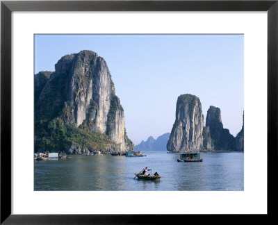 Halong Bay, Karst Limestone Rocks, House Boats, Vietnam by Steve Vidler Pricing Limited Edition Print image