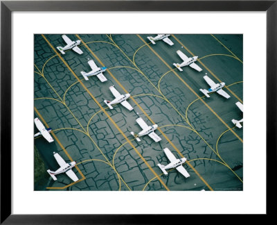 Aerial Of Light Aircraft Parked On The Tarmac At Moorabbin Airport, Melbourne, Australia by Rodney Hyett Pricing Limited Edition Print image