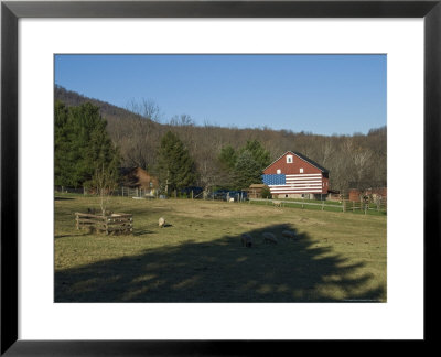 American Flag Painted On The Barn Of A Sheep Farm by Todd Gipstein Pricing Limited Edition Print image