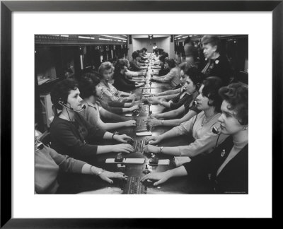 Telephone Girls On Stock Quotation Service by Eliot Elisofon Pricing Limited Edition Print image