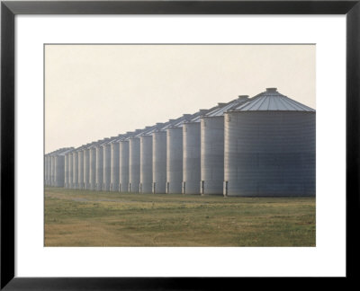Line Of Storage Bins For Corn, Unidentified Section Of The Mid-West by John Zimmerman Pricing Limited Edition Print image