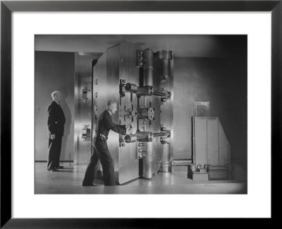Guards Closing Bank Vault Door At Irving Trust Company by Herbert Gehr Pricing Limited Edition Print image