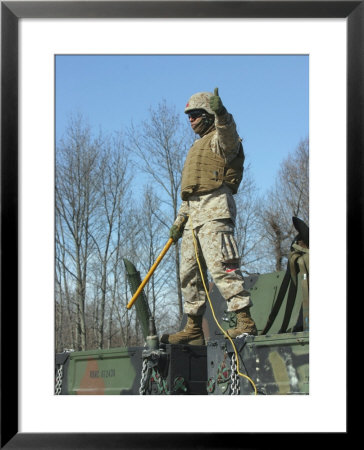 Us Marine Corps Sergeant Gives The Thumbs Up To The Helicopter Support Team by Stocktrek Images Pricing Limited Edition Print image