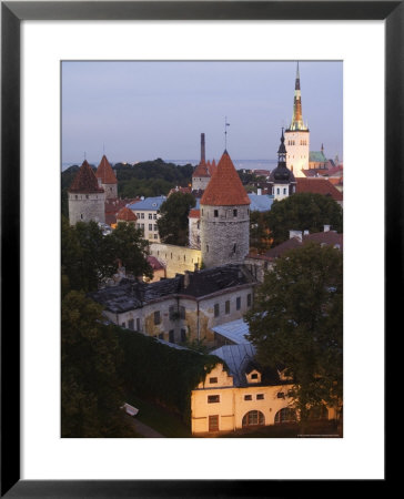 Skyline Of Old Town Including City Wall Towers And St. Olav Church, Tallinn, Baltic States by Christian Kober Pricing Limited Edition Print image