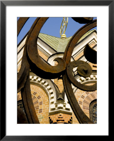 Detail Of Iron Gate With Cathedral In Background, St. Petersburg, Russia by Nancy & Steve Ross Pricing Limited Edition Print image
