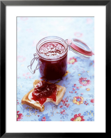 Strawberry Jam On Toast And In Preserving Jar by Roland Zollner Pricing Limited Edition Print image