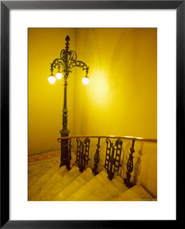 Ornate Lamp And Stairway, Rio De Janiero, Brazil by Tom Haseltine Pricing Limited Edition Print image