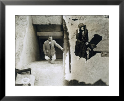 Lady Ribblesdale And Mr Stephen Vlasto At The Tomb Of Tutankhamun, Valley Of The Kings, 1923 by Harry Burton Pricing Limited Edition Print image