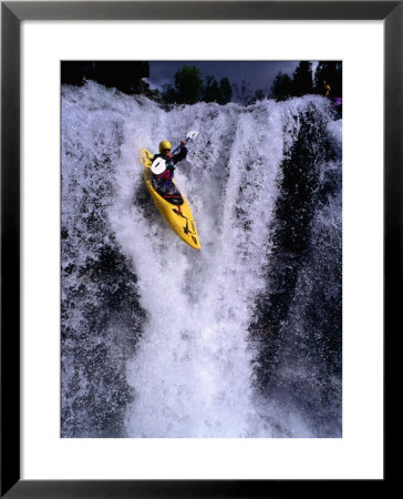 Kayak Flying Over Fall One On Store Ula River, Oppland, Norway by Anders Blomqvist Pricing Limited Edition Print image
