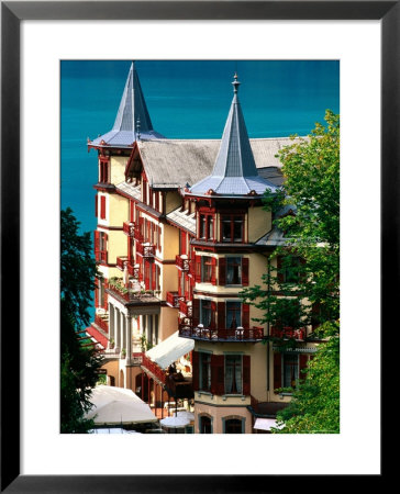 Grandhotel Giessbach And Lake Brienz, Brienz, Bern, Switzerland by David Tomlinson Pricing Limited Edition Print image