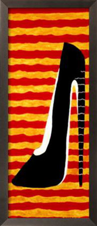 Black And White Stripe Heel by Rita Lerman Pricing Limited Edition Print image