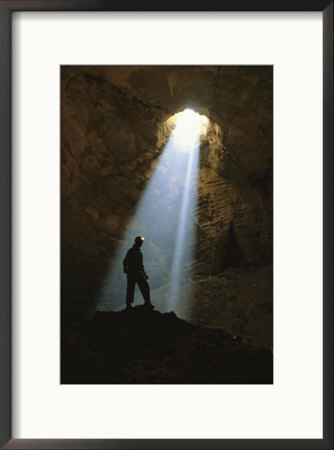 Sunlight Streams Through The 518-Foot Drop Into Majlis Al Jinn by Stephen Alvarez Pricing Limited Edition Print image