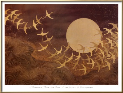 Cranes Over Moon by Keiichi Nishimura Pricing Limited Edition Print image