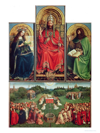 Ghent Altarpiece, Central Panel, 1432: Lord In Majesty Between Virgin Mary And St. John The Baptist by Hubert Eyck Pricing Limited Edition Print image