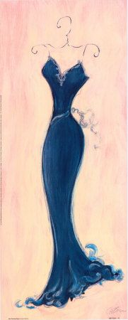 Blue Evening Gown by Susan Osborne Pricing Limited Edition Print image
