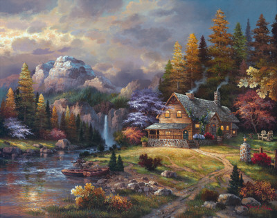 Mountain Hideaway by James Lee Pricing Limited Edition Print image