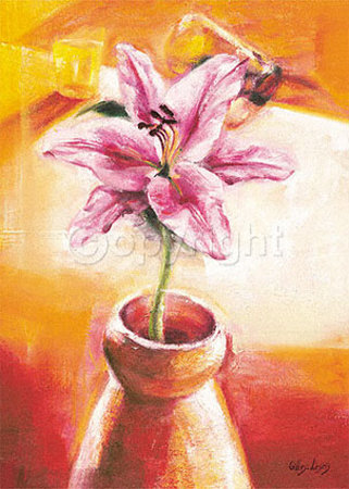 Pink Amaryllis Decoration by Gilles Legris Pricing Limited Edition Print image