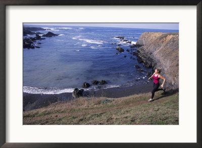 Woman Trail Running, Mendocino, California by Tom Stillo Pricing Limited Edition Print image