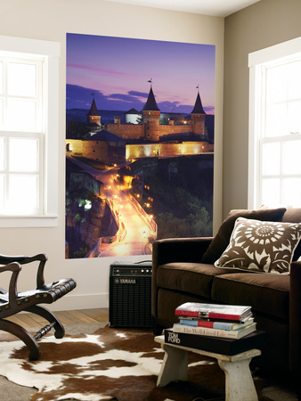 View Of Old Castle At Dusk, Kamyanets-Podilsky, Podillya, Ukraine by Ian Trower Pricing Limited Edition Print image