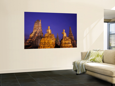 Thailand, Ayutthaya, Ayutthaya Historical Park, Dusk At Wat Chai Wattanaram by Steve Vidler Pricing Limited Edition Print image