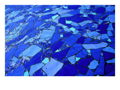 Blue-Glass Mosaic With Water Flowing Over Surface, Helsingborg, Skane, Sweden by Martin Llado Pricing Limited Edition Print image