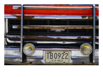 Detail Of Front Of Truck, Quitana Roo, Mexico by Jon Davison Pricing Limited Edition Print image