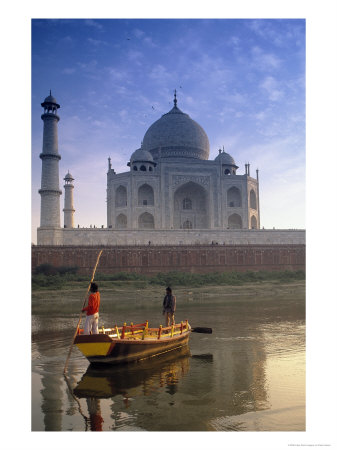 Gondola In Front Of Taj Mahal, Agra, India by Peter Adams Pricing Limited Edition Print image