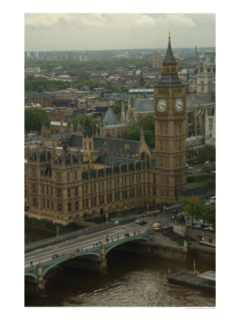 Aerial View Of London, Houses Of Parliament by Keith Levit Pricing Limited Edition Print image