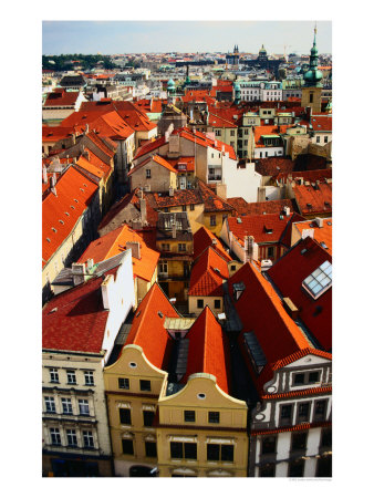 Looking Over Old Town Towards Church Of St. Gall, Prague, Czech Republic by Jonathan Smith Pricing Limited Edition Print image