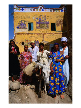 Family With Donkey, Luxor, Egypt by Wayne Walton Pricing Limited Edition Print image