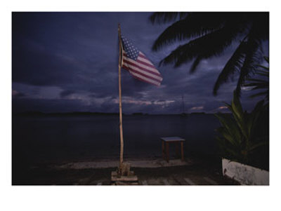 The American National Flag Sways In The Breeze At Twilight by Randy Olson Pricing Limited Edition Print image