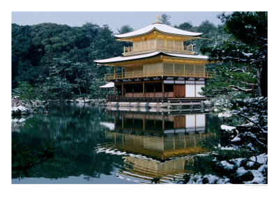 Kinkaku-Ji Temple (Golden Pavilion) And Kyo-Ko Pond, Kyoto, Japan by Frank Carter Pricing Limited Edition Print image