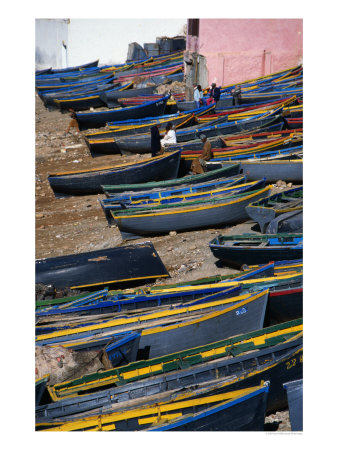 Fishing Boats On Shore, Taghazout, Tiznit, Morocco by Mark Daffey Pricing Limited Edition Print image