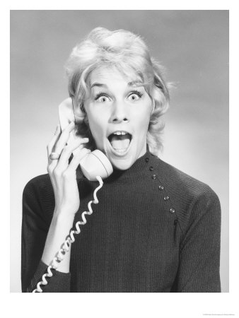 Woman On Telephone Looking Surprised by Ewing Galloway Pricing Limited Edition Print image