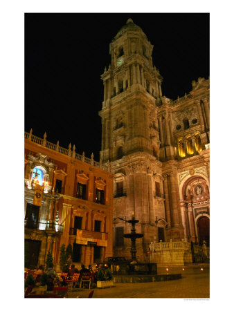 Cathedral With Palacio Episcopal, Malaga, Spain by Martin Moos Pricing Limited Edition Print image