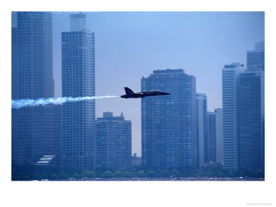 Blue Angels Jet During Chicago Water And Air Show by Sandy Ostroff Pricing Limited Edition Print image