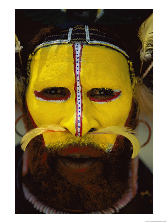 Portrait Of A Huli Tribesman Dressed Up For The Annual Sing-Sing Festival by Jodi Cobb Pricing Limited Edition Print image
