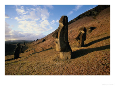 Statues At Easter Island, Chile by Walter Bibikow Pricing Limited Edition Print image