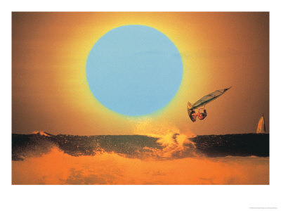 Windsurfer With Sun by Ewing Galloway Pricing Limited Edition Print image