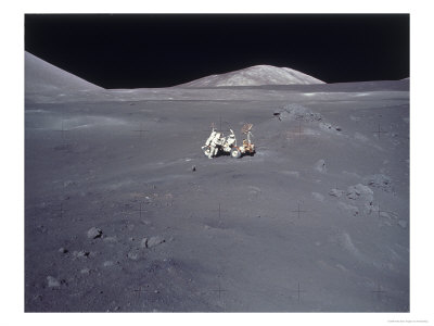 Apollo 17 Lunar Rover On Moon With Astronaut by Randy Berg Pricing Limited Edition Print image