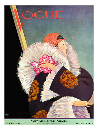 Vogue Cover - January 1927 by George Wolfe Plank Pricing Limited Edition Print image