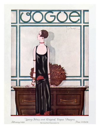 Vogue Cover - February 1925 by Georges Lepape Pricing Limited Edition Print image