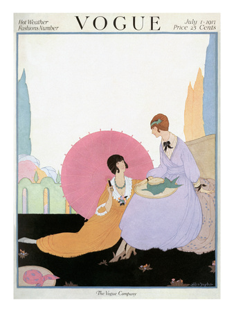 Vogue Cover - July 1917 by Helen Dryden Pricing Limited Edition Print image