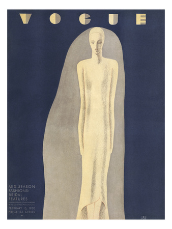 Vogue Cover - February 1930 by Eduardo Garcia Benito Pricing Limited Edition Print image