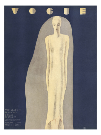Vogue Cover - February 1930 by Eduardo Garcia Benito Pricing Limited Edition Print image