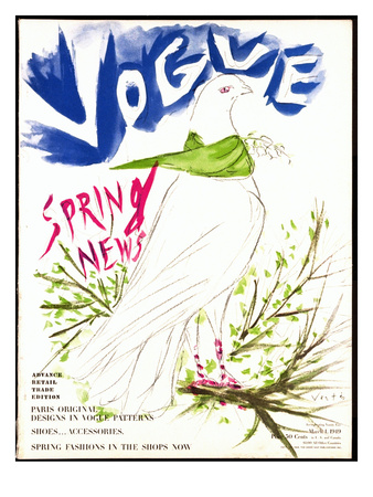 Vogue Cover - March 1949 by Marcel Vertes Pricing Limited Edition Print image