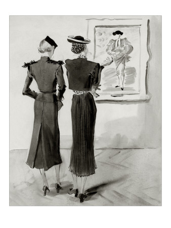 Vogue - January 1936 by Rene Bouet-Willaumez Pricing Limited Edition Print image